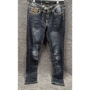 Premiere Rue 21 Jeans Womens 9/10R Blue Denim Pants Embellished‎ Thick Stitching